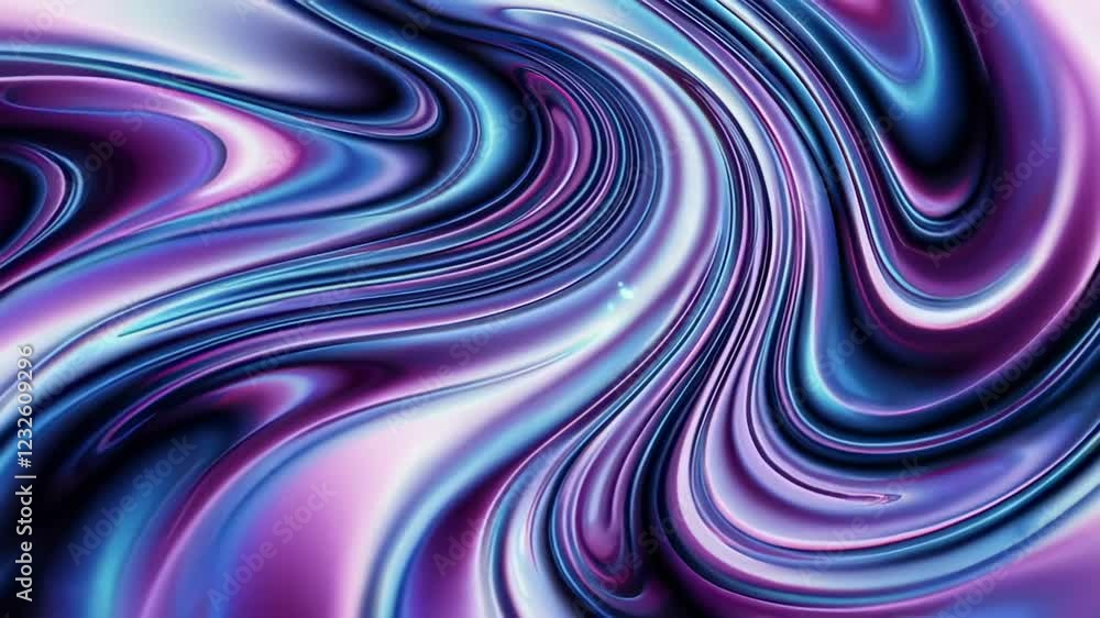 Aufkleber Smooth animation of colorful abstract waves creating a mesmerizing visual experience, with subtle glitter accents adding a touch of magic to the flowing patterns