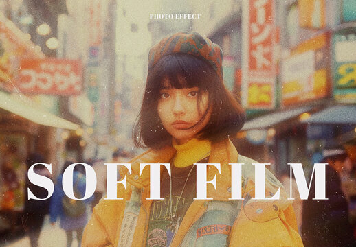 Soft Film Photo Effect Mockup