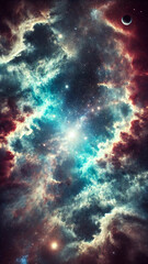 Fototapeta premium Cosmic Nebula with Glowing Stars and Deep Space Aesthetics