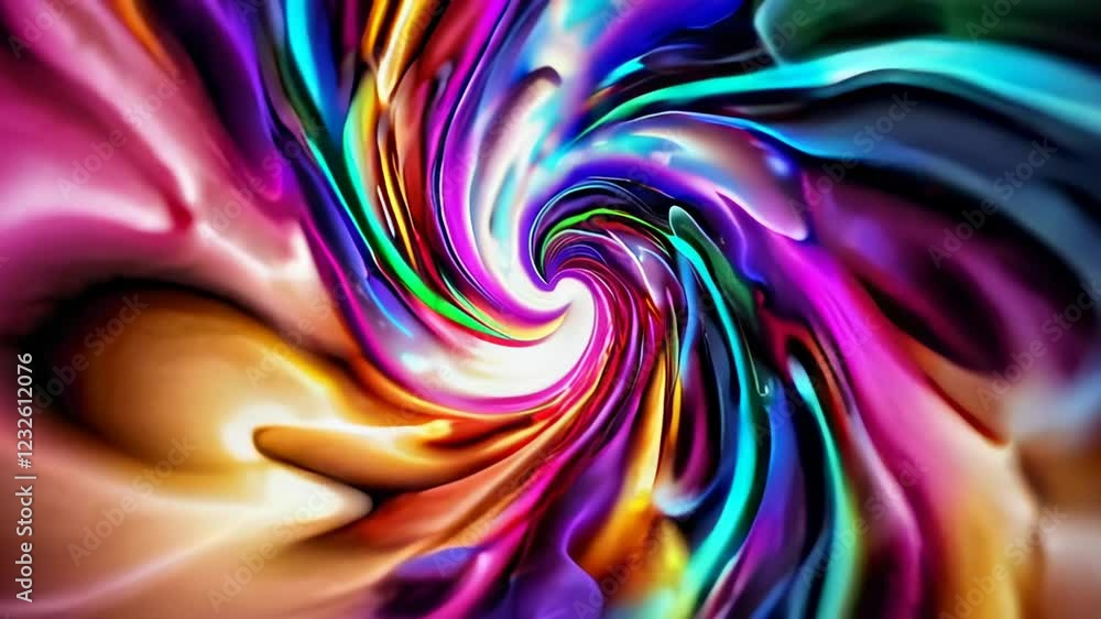 Aufkleber Smooth colorful gradients blend and swirl, creating a hypnotic vortex that pulls the viewer into its vibrant depths, offering a captivating visual journey