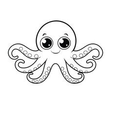 octopus  coloring page , coloring page for kids, animal coloring page, KDP, Animal Coloring Page For Kids, line art clipart, children, , animal, cartoon, vector, illustration , cartoon character