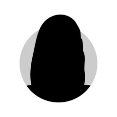 Vector flat illustration in black color. Icons of man and woman. Avatar, user profile, person icon, profile picture. Suitable for social media profiles, icons, screensavers and as a template.