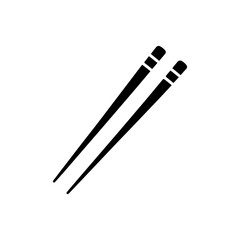 Black chopsticks silhouette icon vector illustration design on white background.