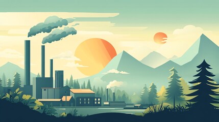 Obraz premium CO2 Environmental Cycle: Understanding Carbon's Impact on Climate Change and Natural Ecosystems