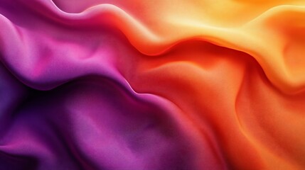 Obraz premium Vibrant fabric texture showcasing flowing waves of purple, orange, and yellow hues