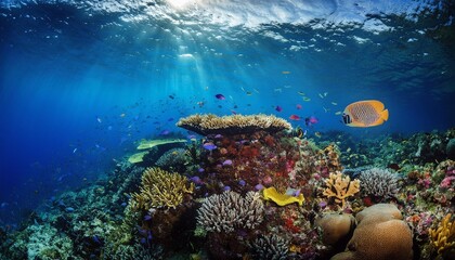 Naklejka premium coral reef in sea