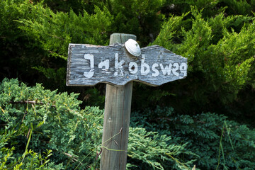 Sign, signpost of  Way of St. James