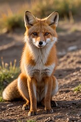 Fototapeta premium araffe sitting on the ground in the sun with a blurry background