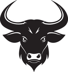 Bull head silhouette vector illustration on white background