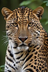 Naklejka premium araffe sitting on a rock looking at the camera