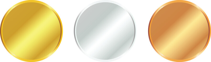 Medals with red ribbon flat vector icons for sports apps. vector eps10 