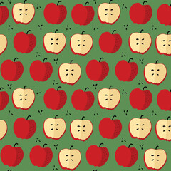 Cool doodle seamless pattern with doodle apples. Print, wallpaper and textile.
