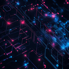 Technology with Dark Blue Background

