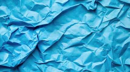 Obraz premium Abstract Blue Crumpled Paper Texture Background