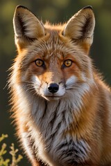 Fototapeta premium there is a close up of a fox with a blurry background