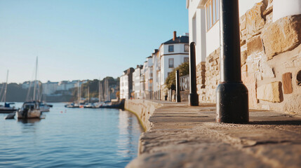 Naklejka premium Cleaning Holiday Cottages in Coastal Town During Summer Season