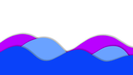 Ocean blue wave element with shadow