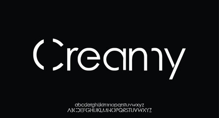 Creamy, Modern Bold Font. Regular Italic Number Typography urban style alphabet fonts for fashion, sport, technology, digital, movie, logo design, vector illustration
