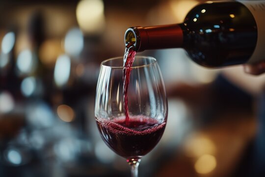 Pouring Red Wine: Elegance and Sophistication