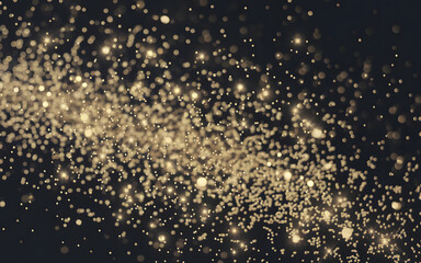 Obraz premium Cosmic Dust: Abstract particles of gold shimmer and dance against a dark backdrop in this mesmerizing digital artwork.