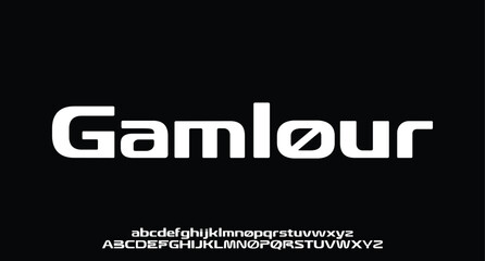 Galmour, Modern Bold Font. Regular Italic Number Typography urban style alphabet fonts for fashion, sport, technology, digital, movie, logo design, vector illustration
