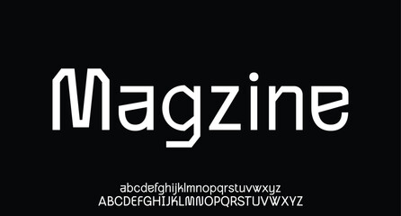 Magzine, Modern Bold Font. Regular Italic Number Typography urban style alphabet fonts for fashion, sport, technology, digital, movie, logo design, vector illustration
