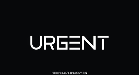 Urgent, Modern Bold Font. Regular Italic Number Typography urban style alphabet fonts for fashion, sport, technology, digital, movie, logo design, vector illustration
