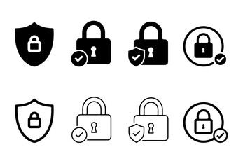 Lock icon, open padlock with keyhole for web, logo, security, privacy, password,