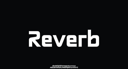 Reverb, Modern Bold Font. Regular Italic Number Typography urban style alphabet fonts for fashion, sport, technology, digital, movie, logo design, vector illustration
