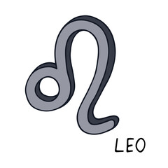 Hand drawn leo zodiac sign Esoteric symbol doodle Astrology clipart Element for design