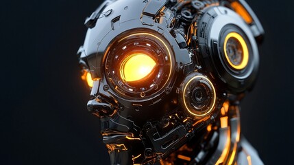 Fototapeta premium this is robot looking like a person face 