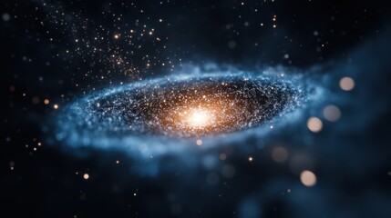 Obraz premium Stunning Spiral Galaxy with Bright Core and Twinkling Stars in Space