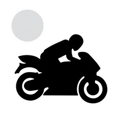 Fast motorbike black icon, illustration, vector,