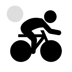 vector illustration of icon of a person riding a bicycle