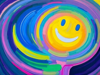 Abstract Art Representation of Happiness