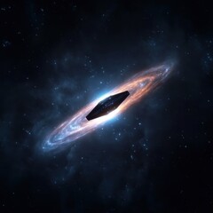 Obraz premium Cosmic Scene of a Black Hole Surrounded by Colorful Nebula Texture