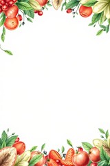 there is a picture of a fruit border with a white background