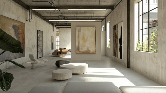 A minimalist exhibition space featuring open walls and natural light, ideal for showcasing various events.