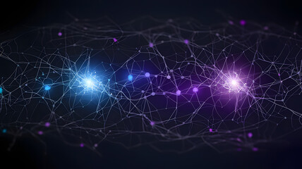 Neural Network: A vibrant and intricate network of glowing neurons, symbolizing the complexity and interconnectedness of the human mind, artificial intelligence, and the digital world.