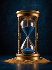 A vintage sand time clock, symbolizing the passage of time with intricate design and elegant detailing. A timeless representation of history, patience, and moments slipping away.