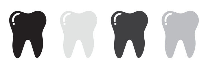 Tooth vector icon set. dentist illustration sign collection.