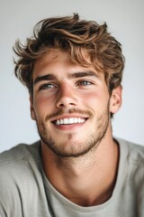 Smiling Man with Wavy Hair