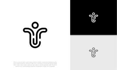 Initials T logo design. Initial Letter Logo. Innovative high tech logo template.	

