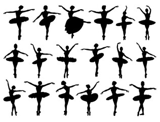 BALLERINA SILHOUETTE ON WHITE BACKGROUND