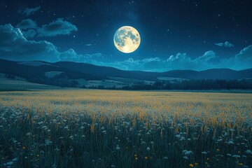 Naklejka premium Colorful garden filled with blooming flowers and greenery on a bright sunny day in a serene outdoor setting