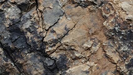 Dark red orange brown rock texture with cracks. Close-up. Rough mountain surface. Stone granite background for design. Nature.