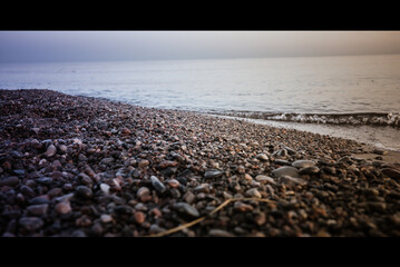 Obraz premium Natural stone beach landscape at seaside