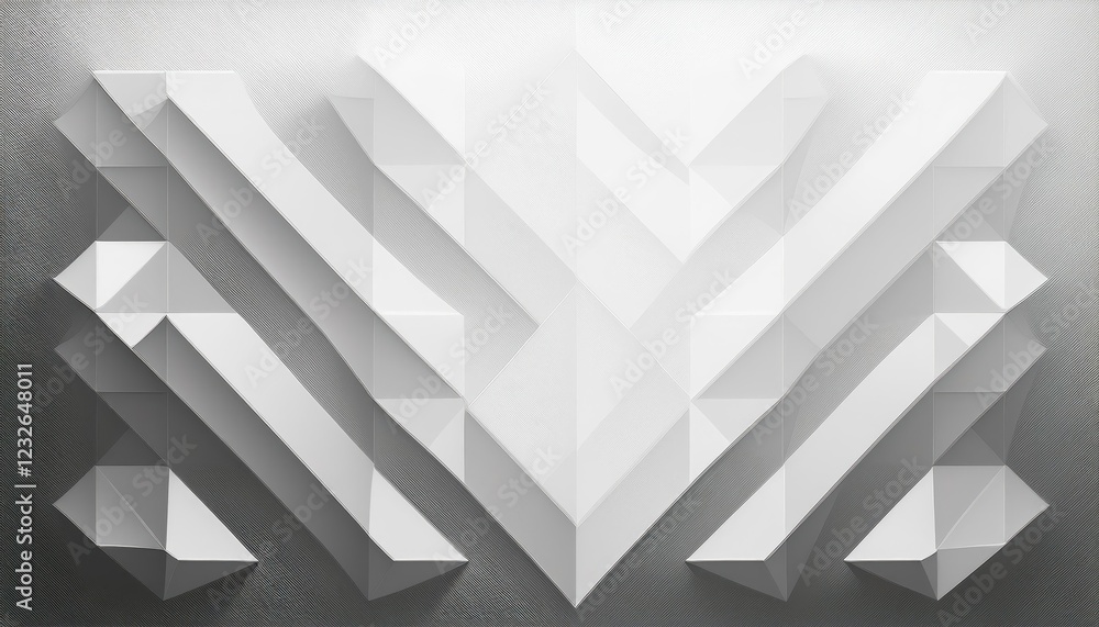 Poster striking geometric artwork a vibrant white wall texture adorned with intricate 3d triangular pattern
