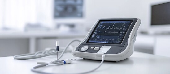 Portable ECG monitor displays heart rhythm in clinic