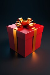 Obraz premium there is a red gift box with a gold bow on it